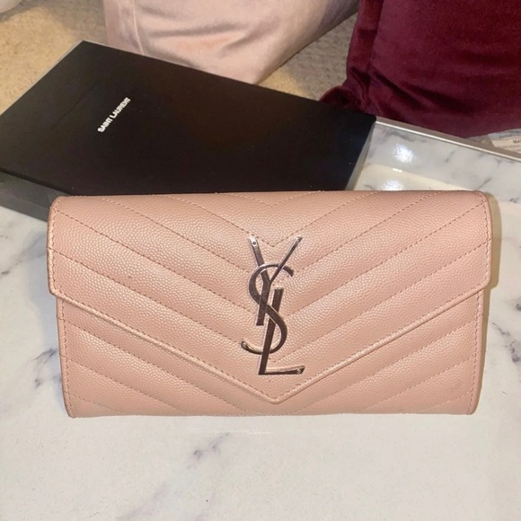 YSL Saint Laurent Card Holder pale pink SHW